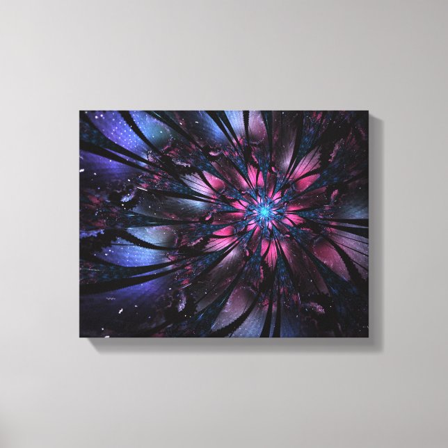 Impressão Em Tela design de flor fractal abstrato. (Frente)