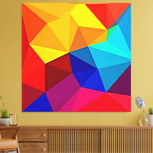 Impressão Em Tela Design de Fluxo Geométrico Abstrato Vibrante