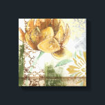 Impressão Em Tela Design de Fresco Decorativo com Flor Global<br><div class="desc">Esta design decorativa de fresco por Megan Meagher apresenta uma flor no globo. Um fundo abstrato rodeia a flor,  criando uma vibração surreal que contrasta com a flor realista.</div>