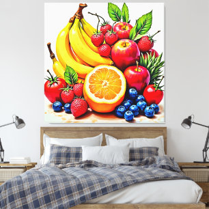 Impressão Em Tela Design de Fruta de Delícia de Fresca Vibrante