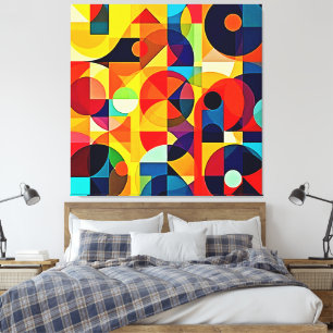 Impressão Em Tela Design de Geometria de Cor Bauhaus