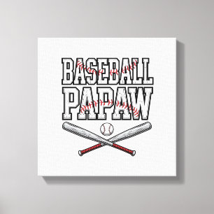 Impressão Em Tela Design de Gravura Vintage Papaw de Beisebol_1