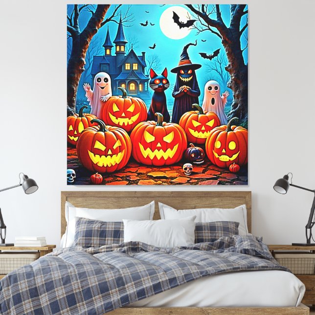 Impressão Em Tela Design de Halloween (Insitu(Quarto))