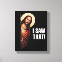 Design de meme cristão engraçado de Jesus "Eu Vi I