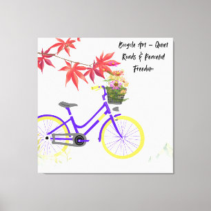 Impressão Em Tela Design de Motivação de Bicicleta Floral