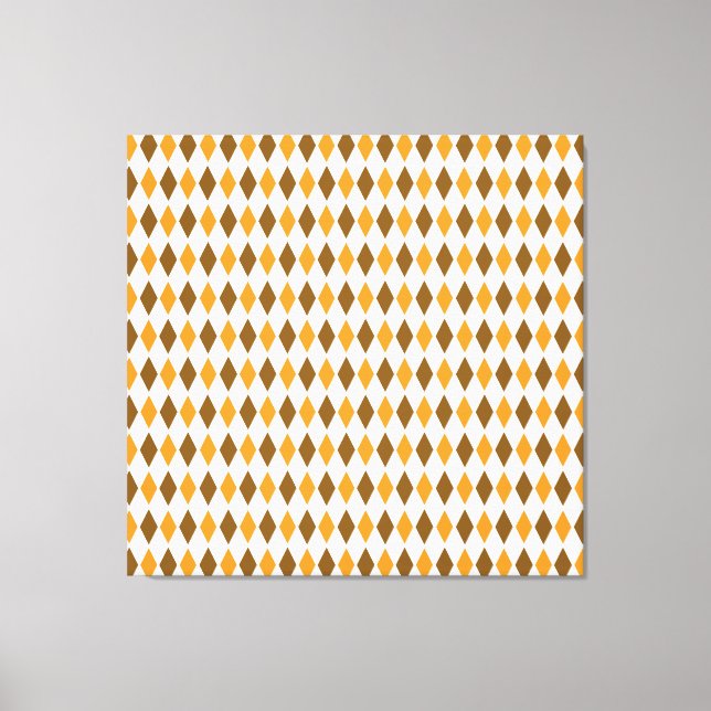 Impressão Em Tela Design de Padrão de Diamante de Cor Laranja e Cast (Frente)