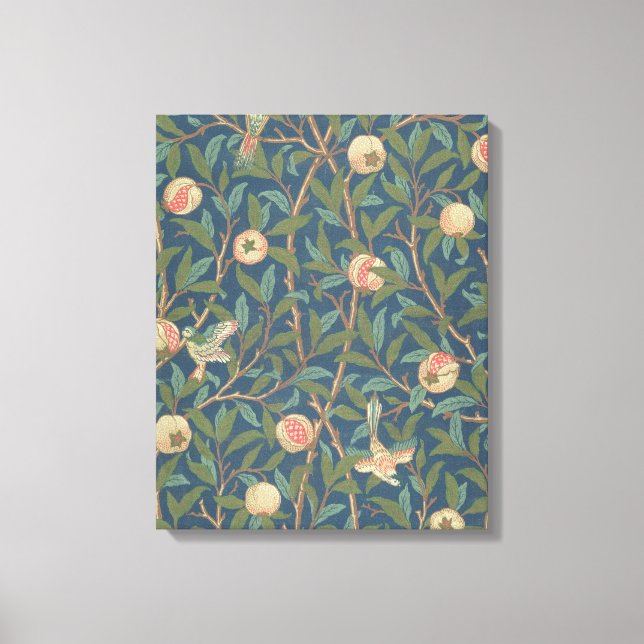 Impressão Em Tela design de papel de parede 'pássaro e pomegranato', (Frente)