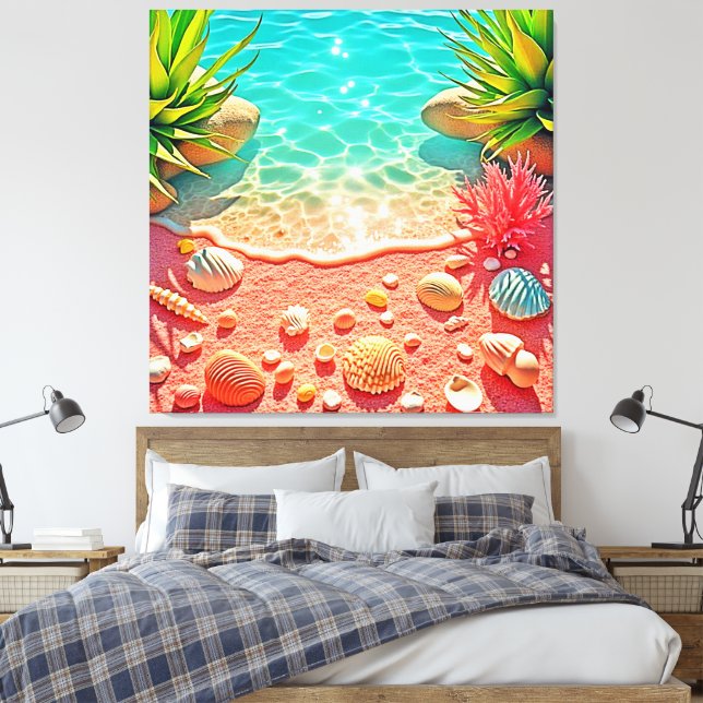Impressão Em Tela Design de Prateleiras de Beijo Sol (Insitu(Quarto))
