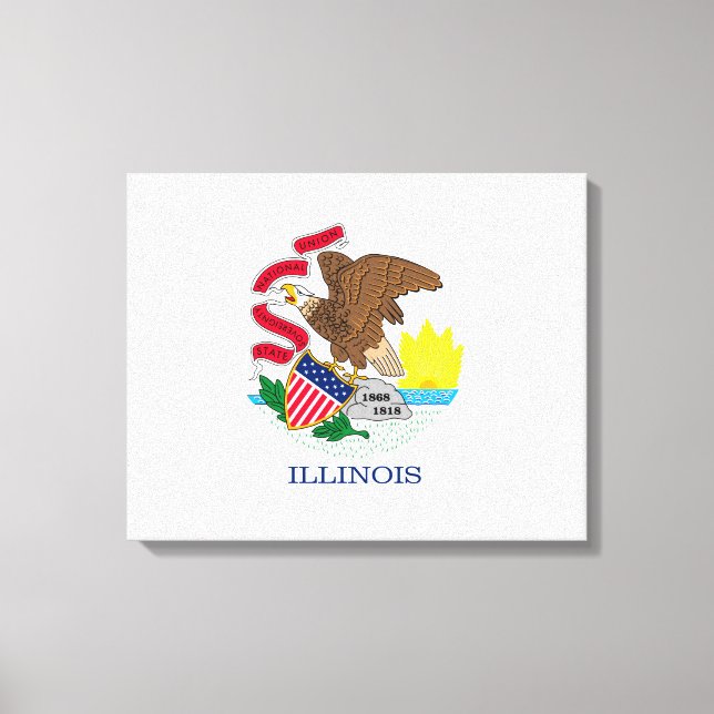Impressão Em Tela Design de Sinalizador do Estado de Illinois (Frente)