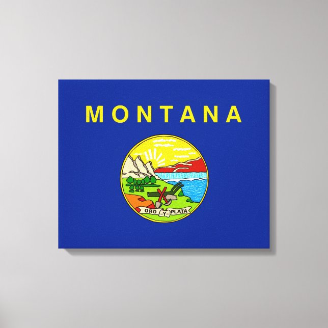 Impressão Em Tela Design de Sinalizador do Estado de Montana (Frente)