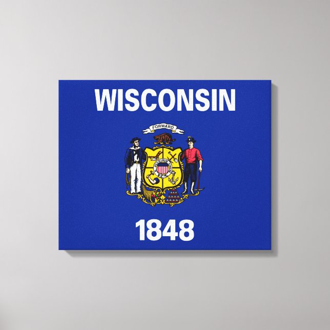 Impressão Em Tela Design de Sinalizador do Estado de Wisconsin (Frente)