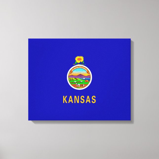 Impressão Em Tela Design de Sinalizador do Estado do Kansas (Frente)