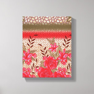 Impressão Em Tela Design de tecido de intricato com padrões florais