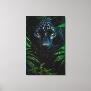 Impressão Em Tela Design de Vida Selvagem da Selva da Pantera Negra