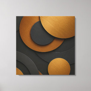 Impressão Em Tela Design do abstrato geométrico e preto de luxo e Do