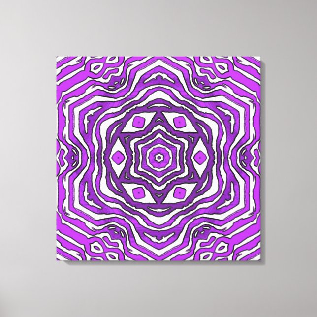 Impressão Em Tela Design do Padrão do Círculo Branco Preto Roxo (Frente)