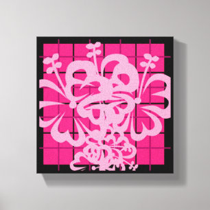 Impressão Em Tela Design Florah Placeado Rosa