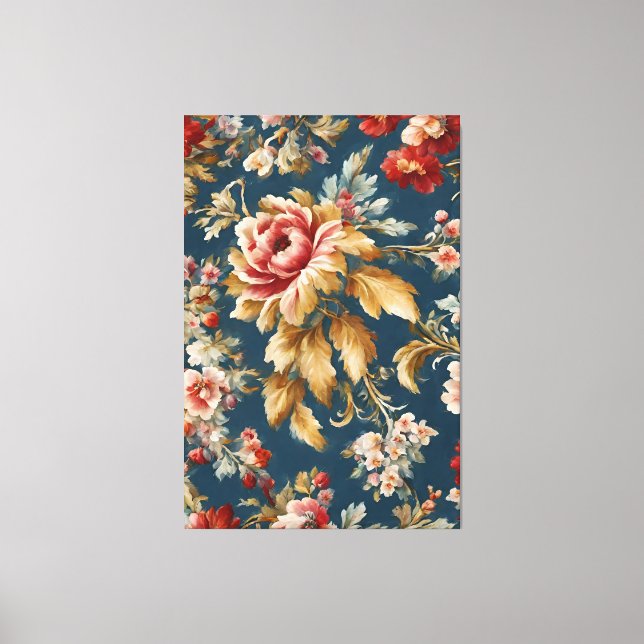 Impressão Em Tela Design Floral sofisticado italiano (Frente)