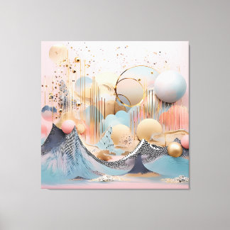 Impressão Em Tela design geométrica abstrato pastel