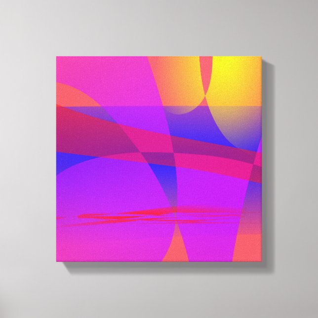 Impressão Em Tela Design Geométrico Vibrante e Colorida (Frente)