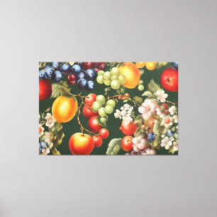 Impressão Em Tela Design italiano elegante com Frutas e flores