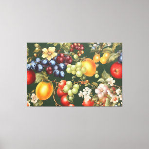 Impressão Em Tela Design italiano elegante com Frutas e flores