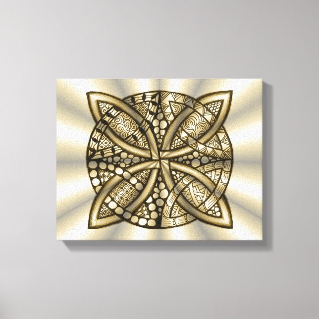 Impressão Em Tela Design Original do Nó Celular Dourado (Frente)