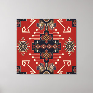 Impressão Em Tela Design Ornamental Rug: Vintage Geométrico.