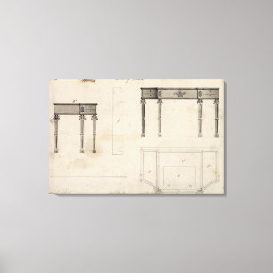 Impressão Em Tela Design para uma mesa de escrita (caneta e tinta