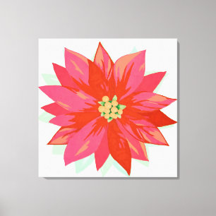 Impressão Em Tela Design personalizado de poinsettia pintada à mão