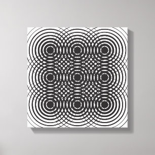 Impressão Em Tela design preto e branco geométrico abstrato