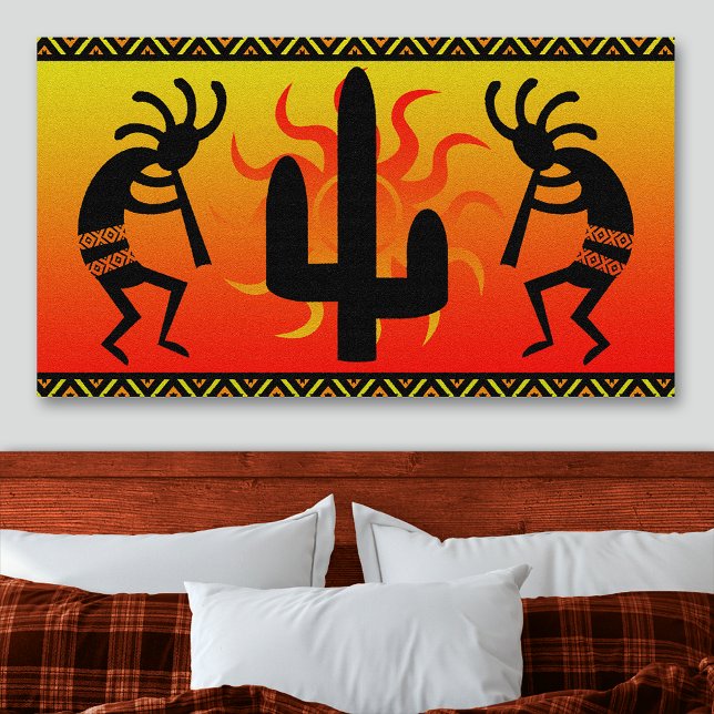 Impressão Em Tela Design Tribal Kokopelli Cactus (Criador carregado)