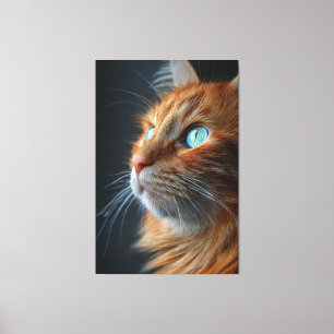 Impressão Em Tela Deslumbrante Perfil de Gato Ginger Fofinho - Olhos
