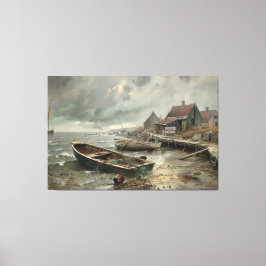 Impressão Em Tela Desmaios: Barcos e Aldeias Vestidos