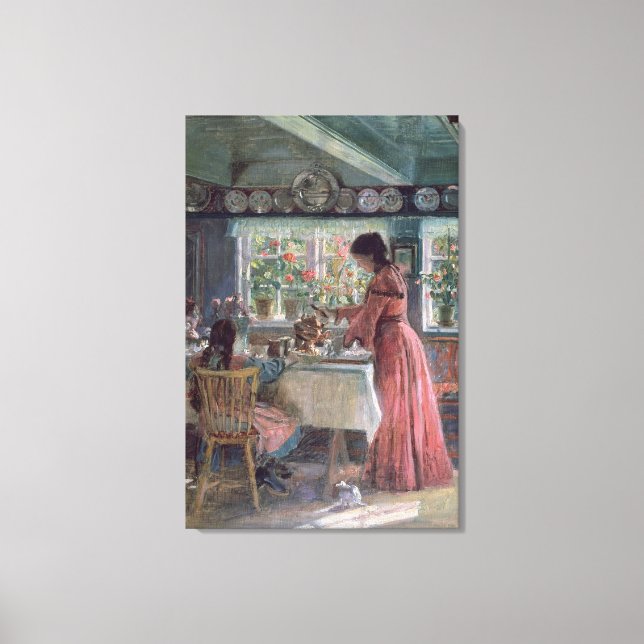 Impressão Em Tela Despejando o café da manhã, 1906 (Frente)