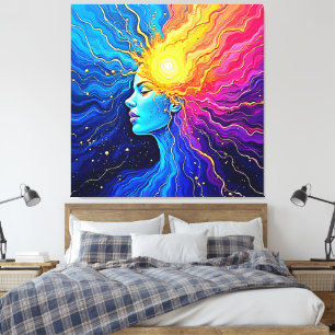 Impressão Em Tela Despertar mente cósmica radiante