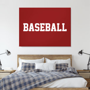 Impressão Em Tela Desportivo Atlética Texto BASEBALL Branco Sobre Ve