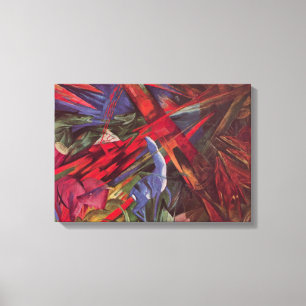 Impressão Em Tela Destinos Animais de Franz Marc, Arte Cubista Vinta