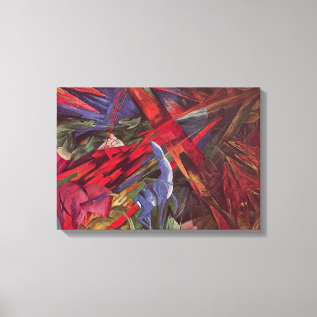 Impressão Em Tela Destinos Animais de Franz Marc, Arte Cubista Vinta (Frente)