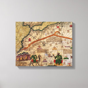 Impressão Em Tela Detalhe da cópia de um mapa catalão da Europa