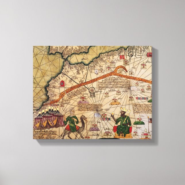 Impressão Em Tela Detalhe da cópia de um mapa catalão da Europa (Frente)