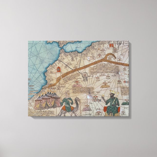 Impressão Em Tela Detalhe do Atlas Catalão, 1375 (Frente)