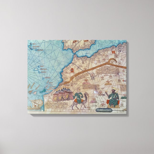 Impressão Em Tela Detalhe do Atlas Catalão, 1375 (Frente)