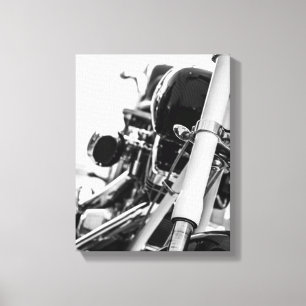 Impressão Em Tela Detalhes de Motocicleta Motociclista Motociclista