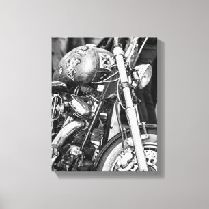 Impressão Em Tela Detalhes de Motocicleta Motociclista Piloto