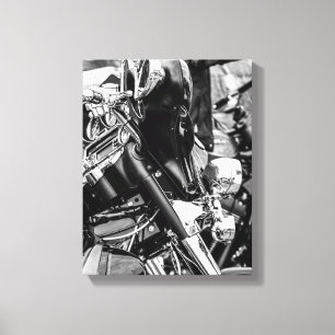 Impressão Em Tela Detalhes do Cavaleiro do Biker de Motocicleta de P