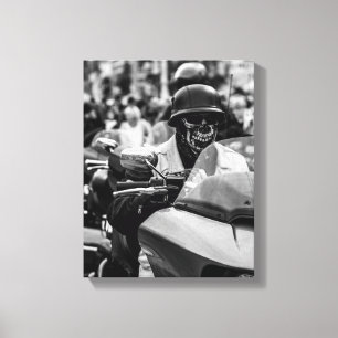 Impressão Em Tela Detalhes do Cavaleiro do Biker de Motocicleta de P