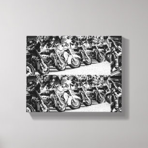 Impressão Em Tela Detalhes dos motociclistas motociclistas