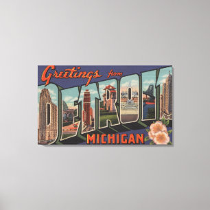 Impressão Em Tela Detroit, Michigan - grandes cenas da letra