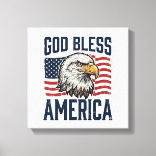 Impressão Em Tela Deus Abençoe a Águia Patriótica Americana Projeto